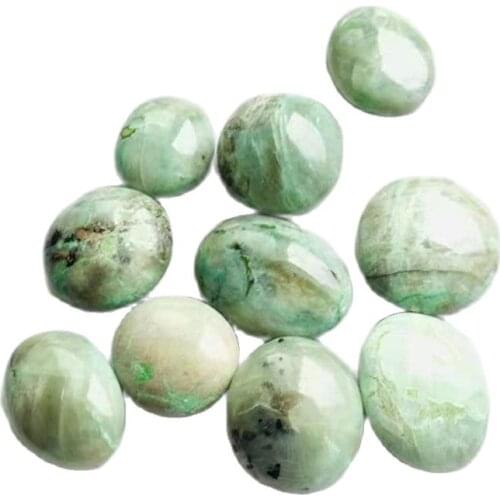 Natural gemstone crystals green moonstone palm stones for healing reiki