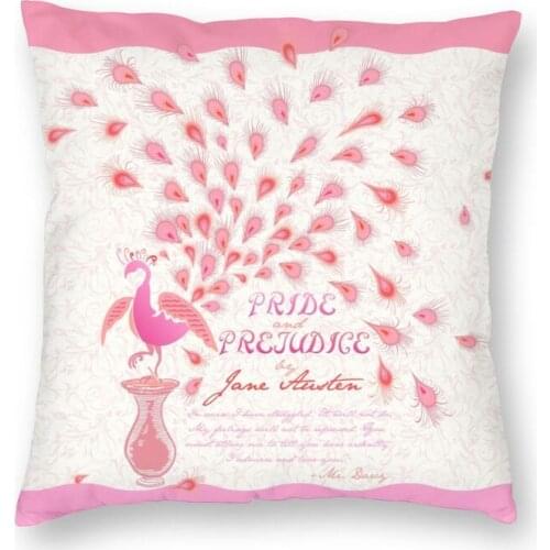 Pride And Prejudice Jane Austen Cushion Cover Paisley Peacock Feather Throw Pillow Case for Car Fashion Pillowcase Home Decor