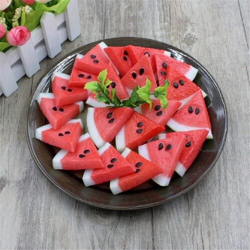 Small Artificial Watermelon Slices Fake Fruits Artificial Fruit Lifelike Decorative Fruits For Kitchen Home Decor A53489