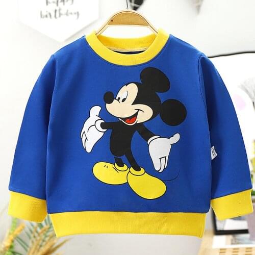 New Disney Mickey Baby Boys Girls Sweatshirts Autumn Spring Cotton Hoodies Tops Children Kids Long Sleeve T Shirts Clothes