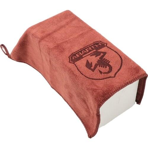 30*30CM Car Emblem Wash Microfiber Towel Car Cleaning For Abarth Fiat Ducato 500 500L 124 Spider Coupe Panda Doblo