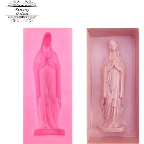 3D virgin Marie silicone mold soap truffle cake decorating bake tool