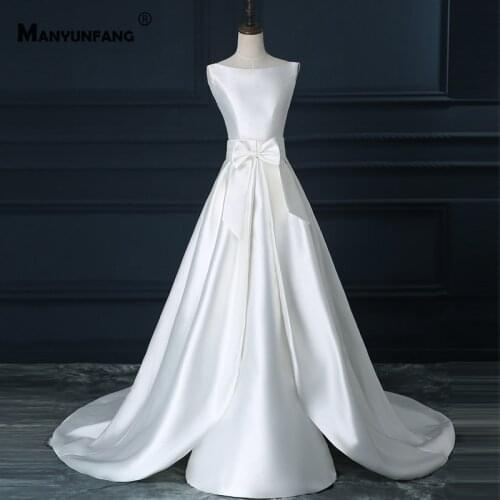 2021 Hot Sale Real Photo O-Neck Detachable Train Sleeveless A-Line Wedding Dress Custom Made Backless Crystal 2 in 1 Bridal Gown
