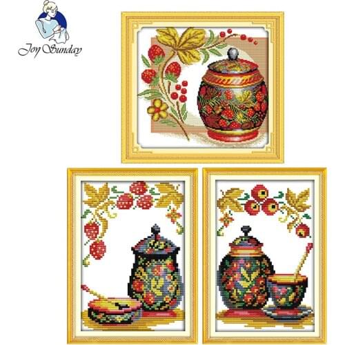 Traditional Painted Pottery series DIY Chinese needlework craft 11CT14CT printed pattern Cross Stitch kit counted Embroidery set