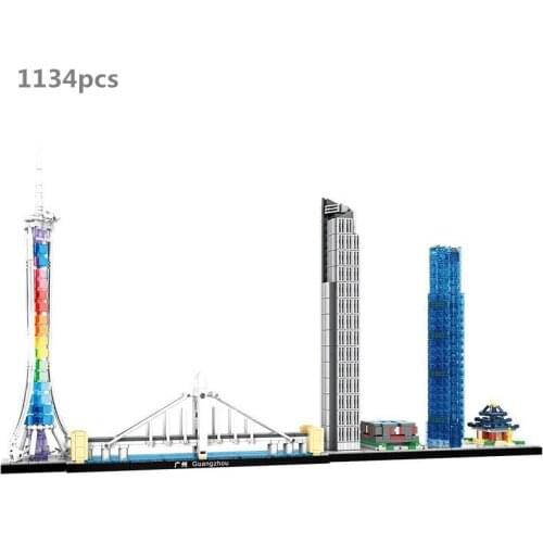 World Famous City Architecture Skyline Collection Guangzhou Tower Model Building Blocks Assembly Kit Bricks DIY Kids Toys Gifts