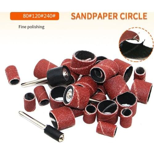 100pcs Sanding Sleeves Grit Sanding Sandpaper Circle Nail Art Sanding Bands File Dremel Accessories Rotary Tools
