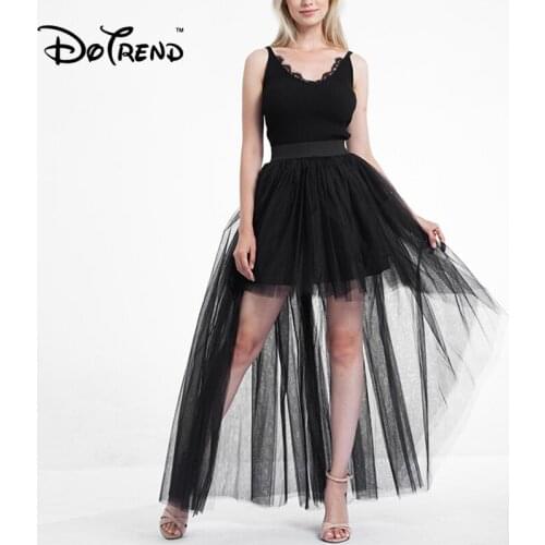 High Low Black Tulle Skirt Asymmetrial Hem Tutu Layered Wedding Bridal Gown High Waist Pleated Prom Skirt Vestidos