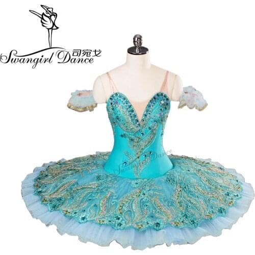 High quality blue professional tutu with Diamond child ballet tutu costume pancake tutu BT9106