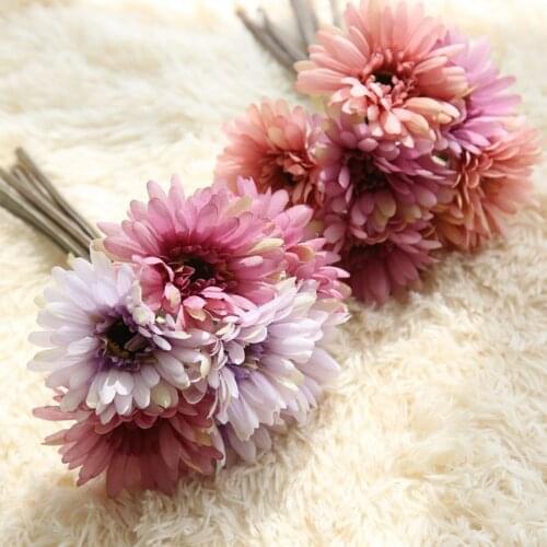 New Arrival 28cm 1 Bouquet Artificial Flowers Silk Flowers Artificial Gerberas Flowers For Home Decoration Wedding Bouquets