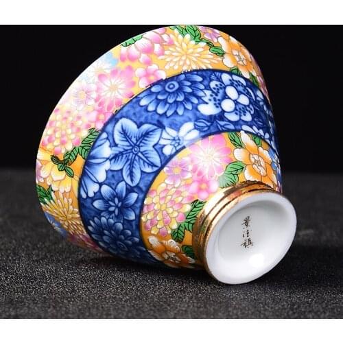 NEWYEARNEW 1piece 50ML Ceramic Tea Wine Cup Set Accessorie Retro Tableware Wedding Business Gift