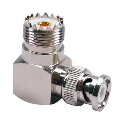 1pc BNC Male To UHF Female SO239 Right Angle 90 Degree Deg RF Connector Adapter