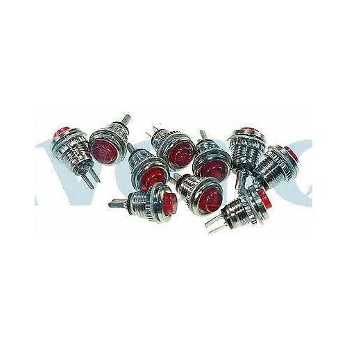 10pcs Red 2 Pin SPST 8mm Hole OFF-ON N/O Momentary PushButton Switch 0.5A 125VAC