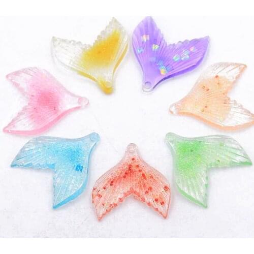 10Pcs 28X34MM Mix Candy Mermaid Tai Resin Earring Charms Diy Findings 3D Phone Keychain Bracelets Pendant For Jewelry Making