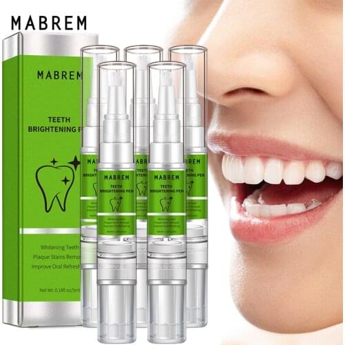 5PCS MABREM Teeth Whitening Pen White Teeth Cleaning Serum Oral Hygiene Essence Remove Plaque Stains Dental Bleaching Cleaning