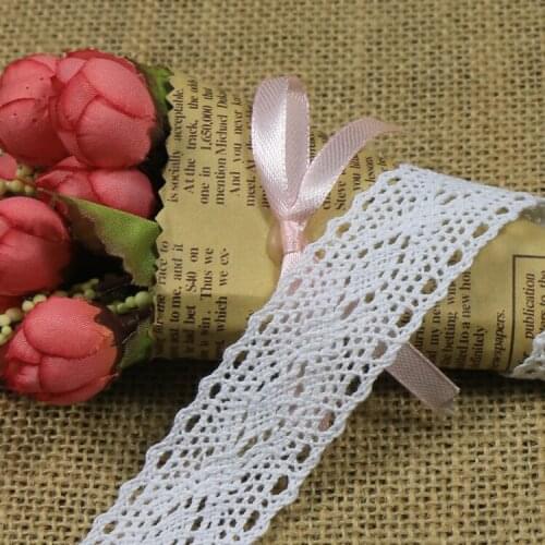5yards/lot 26mm cotton lace trim ribbon Openwork lace trim fabric DIY sewing material