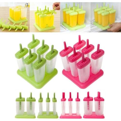 6 Grids Ice Cream Tubs Ice Cream Silicone Mold Ice Cube Tray DIY Ice Cream Maker Molds Ice Cube Tray with Stand