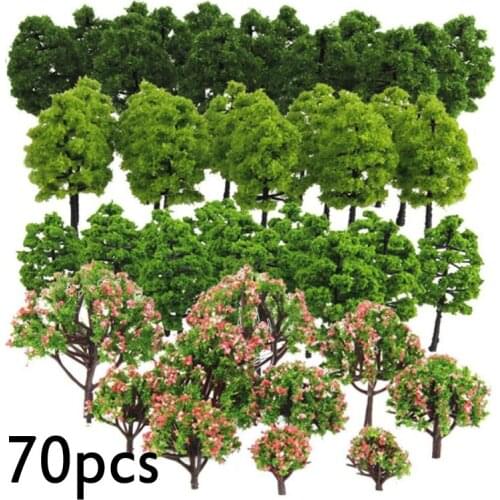 70pcs Artificial Tree Model Trees 1:75/1:100 HO Z TT Scale Layout Train Garden Park Buildings In Stock