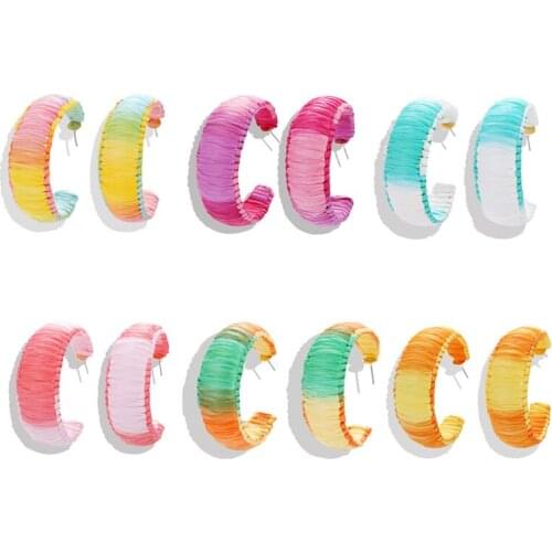 Fashion Oval Woven Hoop Earrings for Women Statement Rattan Earring 2019 Geometric Bohemian Wedding Jewelry