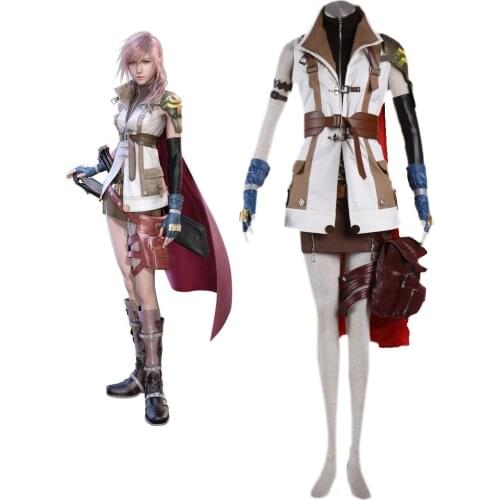 Free Shipping Final Fantasy XIII 13 Lightning Game Cosplay Costume