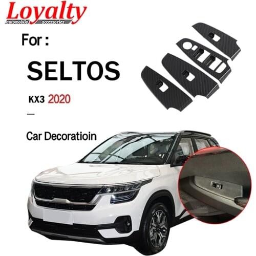 Loyalty for KIA KX3 SELTOS 2020 Auto Car Door Window Switch Button Cover Trim Interior Carstyling Decorative Frame Sticker