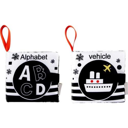 Baby Cloth Book Black And White Digital Cognition Tear Not Rotten Ringing Paper Childrens Early Education Interactive Toys