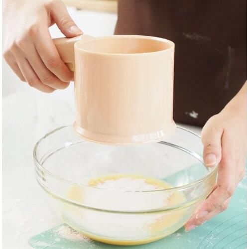 Flour Sifter Flour Sieve Powdered Sugar Sieve Handheld Cup Strainer Fine Sifter Baking Tool PP with Bottom Cover Kitchen Tools