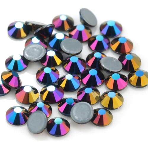 QIAO Metal Purple Color Glass Flatback Rhinestones SS6-SS20 Hot-Fix Strass Garment Rhinestone
