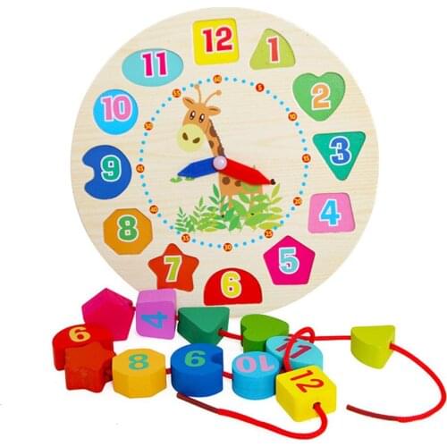 Preschool Baby Montessori Toys Early Education Teaching Aids Math Toys Digital Clock Wooden Toys Geometric Shape Matching