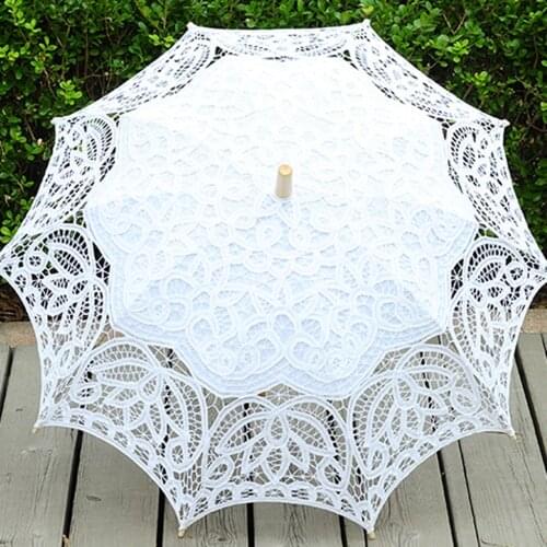 Elegant Lace Bridal Parasol Wedding Party Sun Umbrella Romantic Fancy Decor