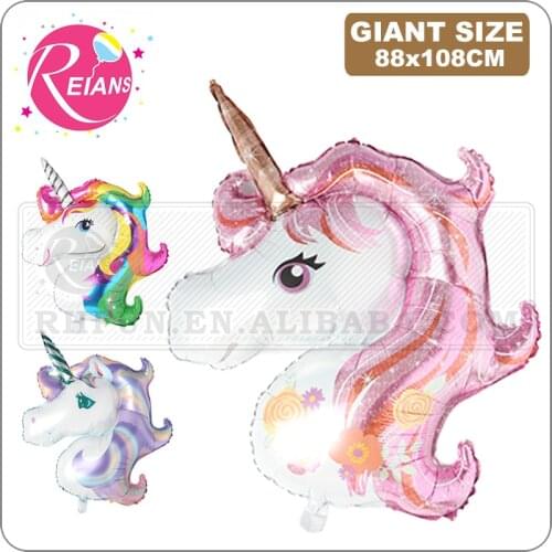Giant animal Unicorn Balloon Party Supplies Birthday Party Decorations Rainbow Purple Pink Balloons kids Foil Balloons Wedding