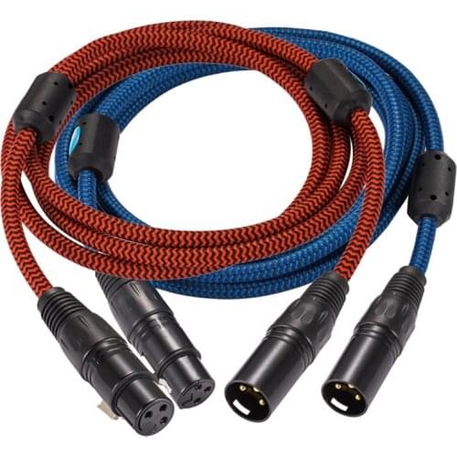 A Pair XLR Extension Cable Hifi for Amplifier Speaker Mic Balanced Cable Regular 3 Pin XLR Male to XLR Female 1M 2M 3M 5M 8M 10M