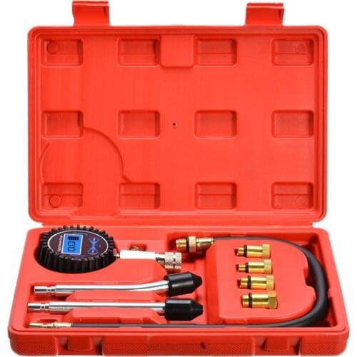 Compression Tester Pressure Gauge Tester Kit Motor Auto Petrol Gas Engine Cylinder Motorcycle Pressure Gauge Tools Set
