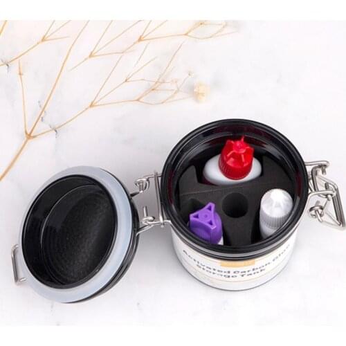 1pc Grafting Eyelash Glue Storage Tank Activated Carbon Glue Storage Case Sealed Fresh Dehumidifying Eyelash Jar Makeup Tool