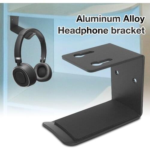 Aviation Aluminum Alloy Headphone Bracket Wall Mounted Headset Holder Hanger Under Desk Hook Earphone Sticky Display Stand