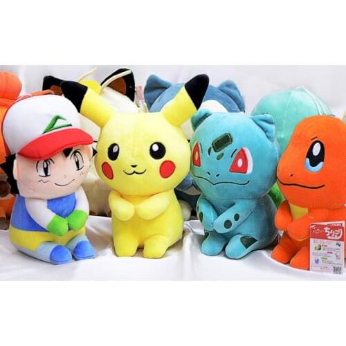 20CM Pokemon Plush Toy Pikachu Charmander Squirtle Bulbasaur Eevee Model Doll Anime Stuffed Toy Christmas Gift for Children