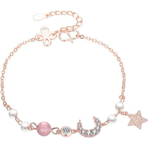 Cute Celestial Star Moon Charm Bracelets for Women Girl Friend Anklets Match KPOP Boho Punk Style 2021 Fashion Jewelry Trend