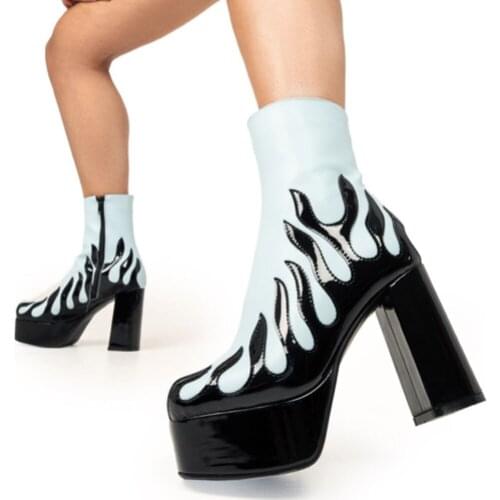 SARAIRIS Fashion Platform Square Heel Concise Zipper Modern Boots Great Quality Versatile Comfy Women Shoes