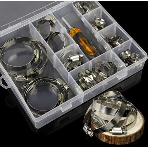 304 Stainless Steel Worm Drive high qulity Hose Clamp Set Fuel Pipe Tube Clips Water pipe clamp combination Special screwdriver