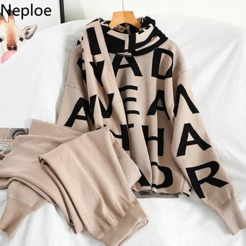 Neploe Fall Clothes for Women 2 Piece Sets Womens Outfits Korean Fashion Temperament Knitted Suit Female Two Piece Set 4F080