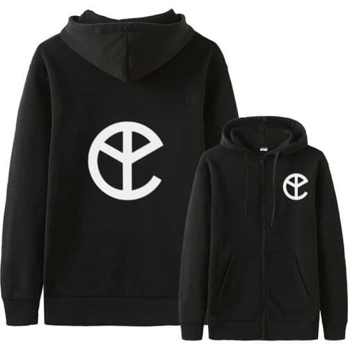 2020 new European and American rock DJ print men casual hoodie zipper hoodie hooded cardigan men hoodie