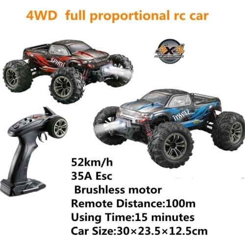 New RC Car 1:16 2.4G 4WD Electric RC Formula Car 52km/h Brushless Proportional Remote Control Vehicle LED Light RTR For Children