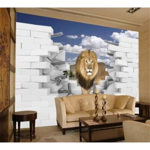 Beibehang Custom wallpaper 3D lion background wall home decoration mural personality living room bedroom wall papel de parede