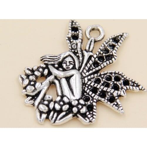 Wholesale 22pcs Tibetan Silver Elf Charms Pendants 25x23mm