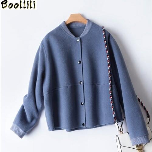 Boollili 100% Wool Coat Female Jacket Autumn Winter Jacket Women Double Side Woolen Coats and Jackets Women Clothes 2020