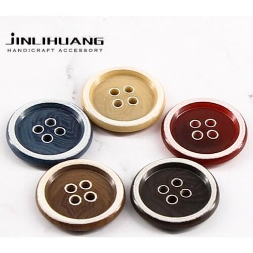 10pcs Urea 4 holes Resin Buttons 5 colors Round Jacket Suit Coat Sewing button for DIY Clothing Decorative Handmade Accessories