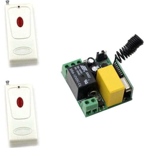 20-200m AC220V 1 CH Wireless Remote Control Switch System 10A Relay Mini Receiver Module and Remote Controller One Key New