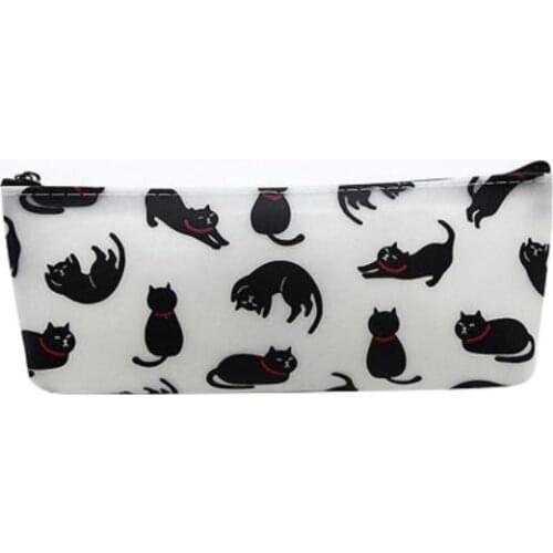 Hot Lovely Cat Silicone Pen Pouch Pencil Case Student Stationery Bag School Supplies