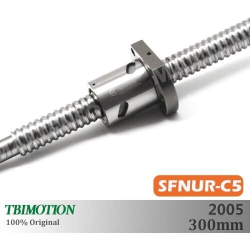 TBI Motion SFNU2005 C3 Ground 5mm lead Ball Screw 300mm Professional thread shaft High Precision Flange CNC long life span MTO