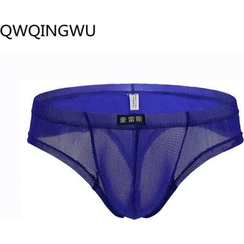 Sexy Men Underwear Mesh Transparent Briefs Bulge Comfy Underwear Pants Breathable Short Briefs Sexy Jockstrap Cuecas Briefs