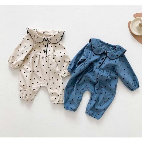 Spring Baby Clothes Korean Corduroy Long Sleeve Infant Girls Boys Jumpsuits Simple Style Baby Playsuit